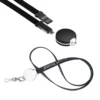 2019 Fabric Braided USB C Cable Charger 3 in 1 Lanyard Style Micro USB Cable Custom Logo Promo Gift Necklace USB Charging Cable