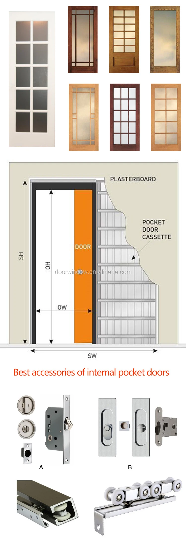 Customized Glass and wood pocket sliding door