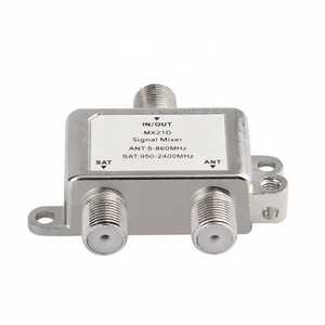 2 in 1 2 Way Satellite Splitter TV Signal Cable TV Signal Mixer SAT/ANT Diplexer Lightweight & Compact MX21D