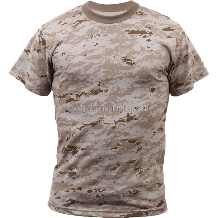 

100% cotton military desert camo army digital military camouflage t shirt, Camouflage;or customized