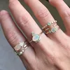 gold plated factory customize various type shape opal CZ stone simple gold ring designs