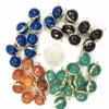 Gemstone Bezel Connector - Gold And Silver Plated Bezel Setting Bead Agate Stone Connectors
