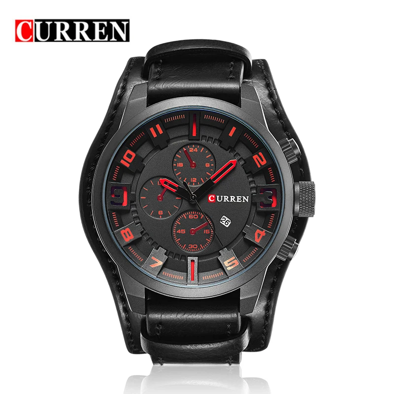 

hot sales Army Military Quartz Mens Watches Top Brand Luxury Leather Men Watch curren 8225 Male Clock Watch Relogio Masculino