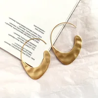 

Legenstar 2020 New Fashion Hammered Jewelry Alloy Geometric Hoop Earrings for Women