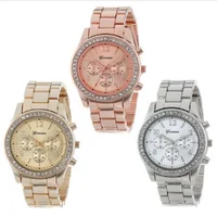 

cy -01 2018 hot selling Watch Faux Chronograph Crystals Quartz Plated Watch Classic Round Ladies Women
