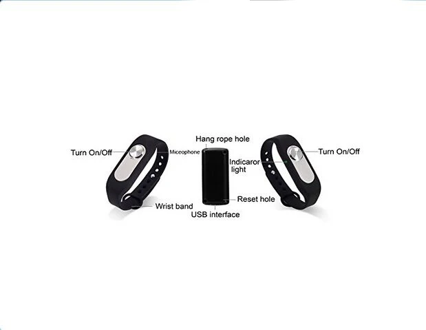 Detachable Wristband Voice Recorder For Hidden Recording,Stylish Colors Dictaphone WR-06