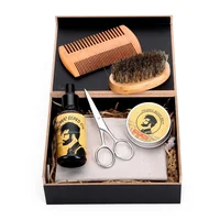 

OEM Private label Best Bamboo Beard Grooming Kit Gift Box/ Friendly Bag Beard Set for Men Care