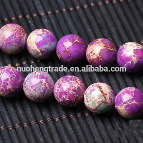 

16" Natural Gemstone Loose Beads 6mm/8mm/10mm Purple Imperial Jasper Round Beads for Jewelry Making, Purple as showin in picture