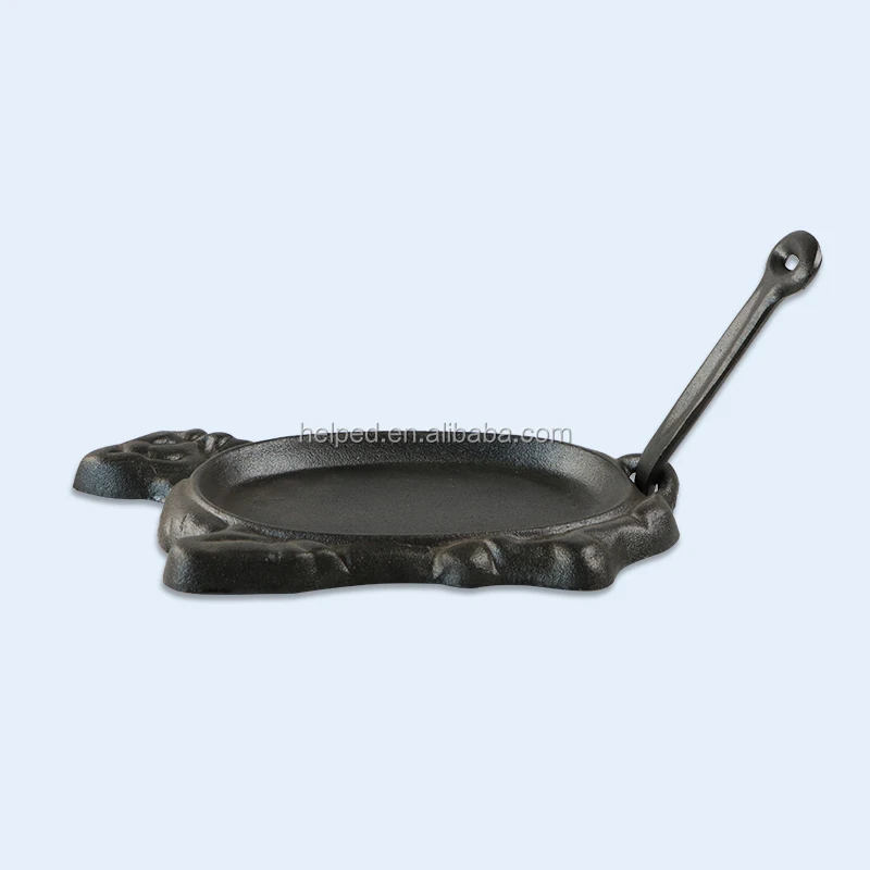 

Cow head cast iron frying roasting pans