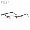 Wholesale customized half rim optical eyewear frames latest fashion modern metal frame for unisex