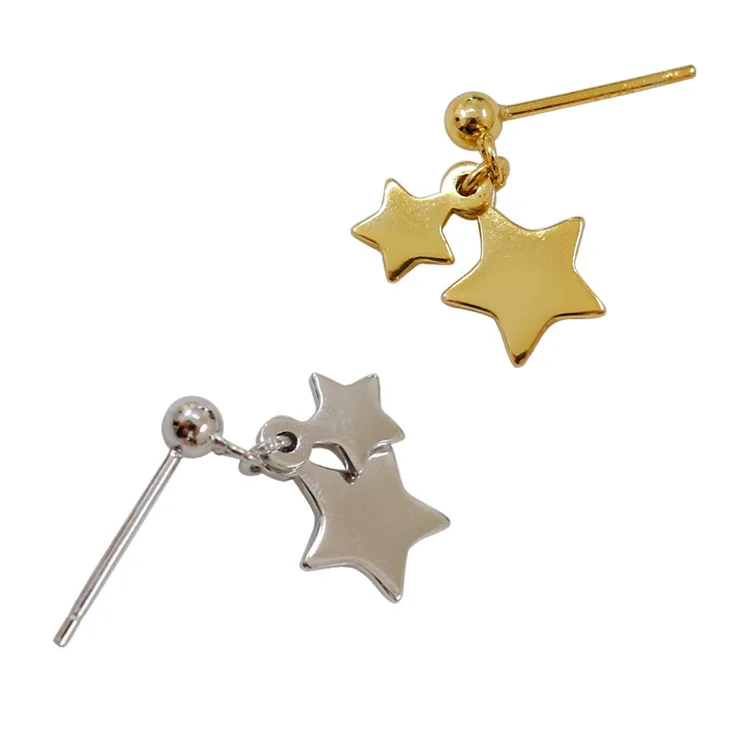 

Sterling Silver Star shape blingbling stud earrings 925