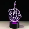 7 Colors Change 3D Led Optical Illusion Night Light Touch Button Creative Design Decorative Lighting Effect Lamp (Long Finder)