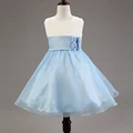 2016 New Arrival Spell Color Flower Girls Princess Dress With Big Bow And Lace Baby Girl