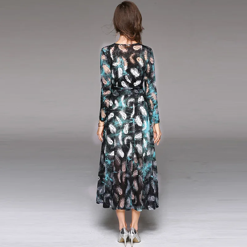 flocked embellished tunic dress