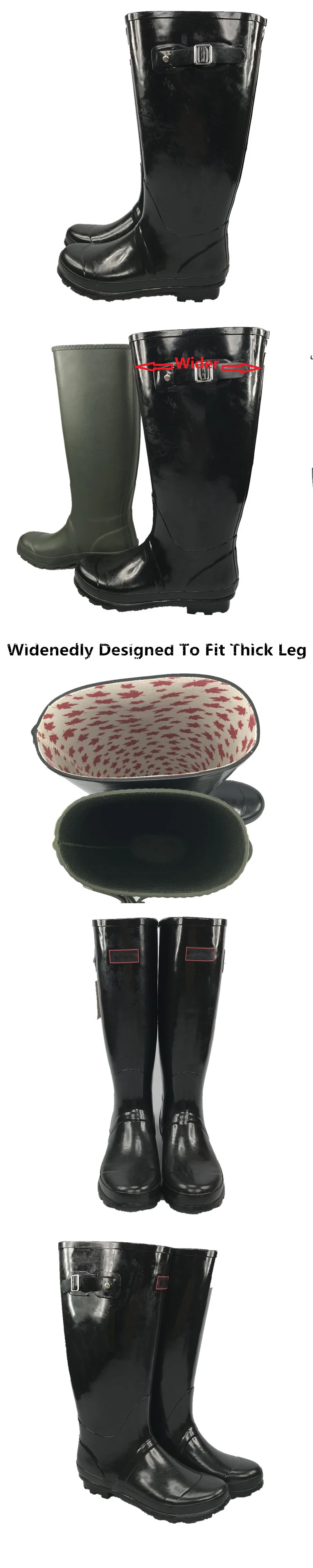 wide leg rubber boots