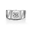 Moissanite Setting Rose Gold Beveled Black Mens Tungsten Wedding Bands