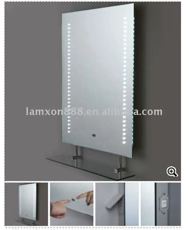 LED lighted bathroom makeup mirror