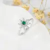 Sevenajewelry SAR7437 White gold plated 18k Diamond CZ Rings Green Stone Ring Jewelry for girlfriend