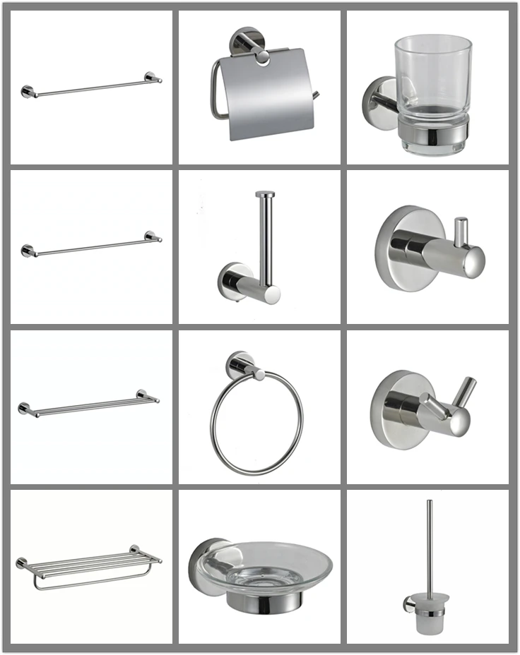New design wall mounted and cheap stainless steel bathroom accessories towel bar