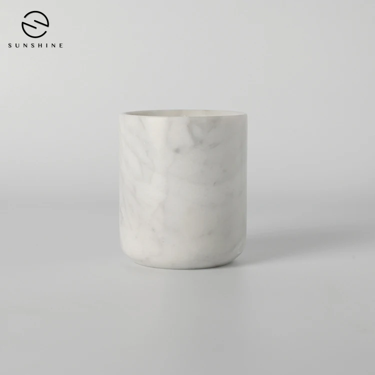 Wholesale Decorative Luxury Stone Marble Candle Containers With Gold ...