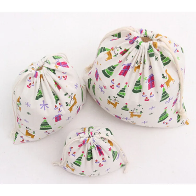 christmas drawstring gift bag,drawstring gift bag,christmas gift bag,cotton drawstring bag