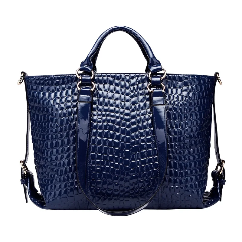 

Luxury Handbags Women Bags Designer Bags For Women 2021 Fashion Crocodile Leather Tote Bags Handbag Women Famous Brand, Black blue , leather tote bags