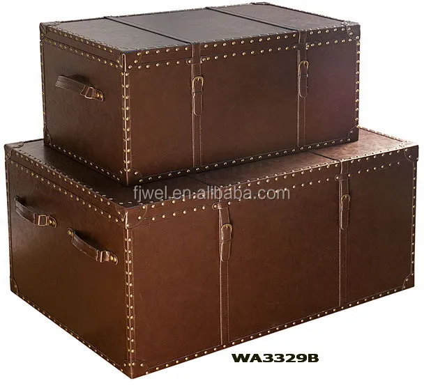 Vintage Brown Tan Leather Trunk Coffee Table Buy Trunk Coffee Tables Leather Bedside Tables Faux Leather Table Product On Alibaba Com