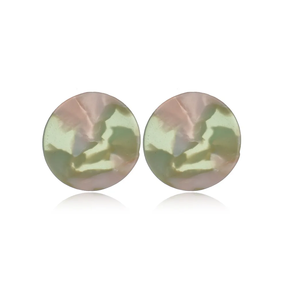 

acrylic earrings minimalist round shaped earring, Pink green;dark blue;black yellow