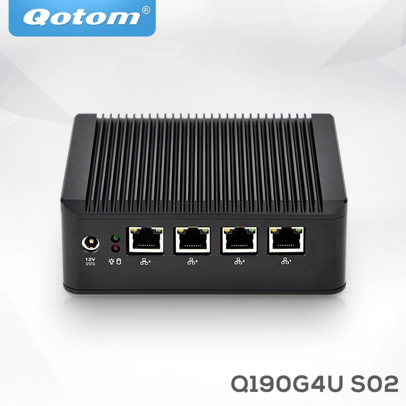 

Qotom computer for network appliance linux x86 ubuntu barebone with rs232 industrial 12v multi lan fanless mini pc, Black