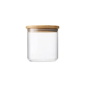 jar container Food jar glass storage jar with bamboo lid