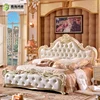 Antique Luxury Rococo European Baroque Bed French Provincial Wedding Hand Carved Wooden MDF Bedroom Set Cardboard Furniture