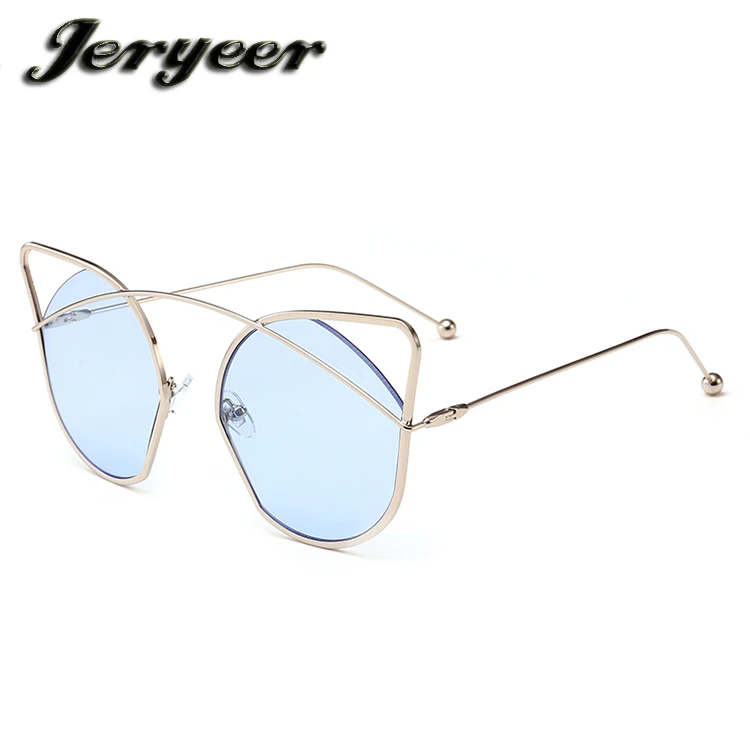 

Retail 1 pcs fashion italy sun glasses woman cat 3 uv400 metal sunglasses 2018