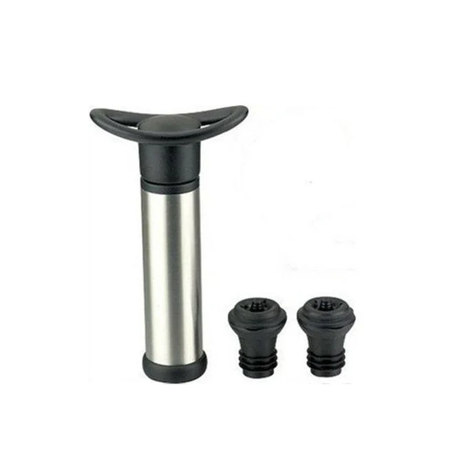 

wholesale cheap promotional air pump stainless steel silicone smart wine vacuum pump, Silver and black
