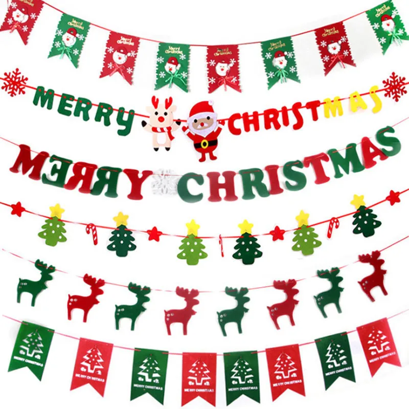 hot sell Merry Christmas Home XMAS Party Hanging Flag Banner Propose Christmas Decorate Decor Bunting