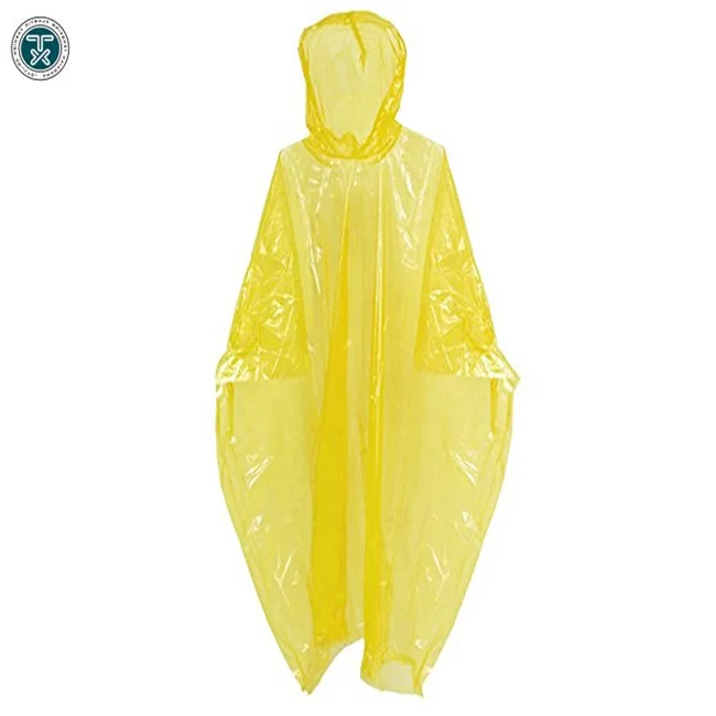 

Yellow PE disposable rain poncho for promotional / PE rain poncho / Rain poncho