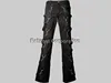 GOTHIC UNISEX STRAP TROUSER BLACK COLOR COTTON STEAMPUNK GOTH