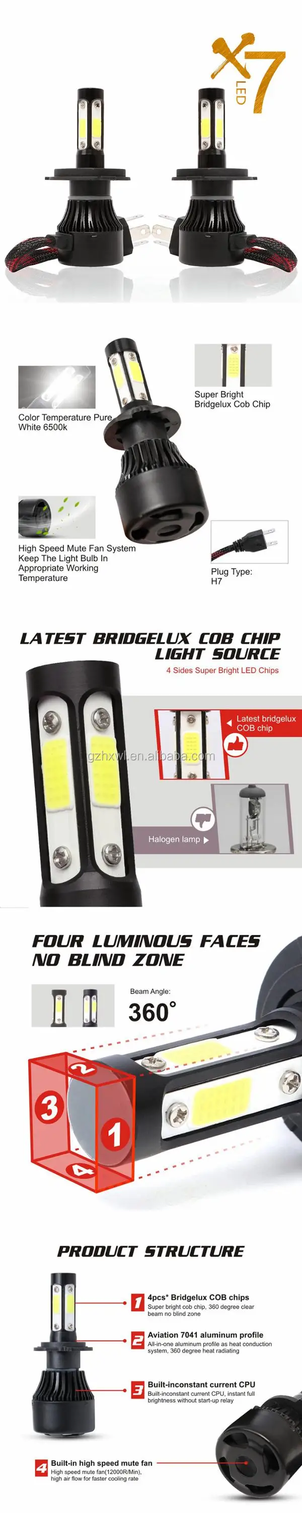 X7 Led Bulb X7 LED Headlight Bulbs - Bright, Efficient, and Reliable