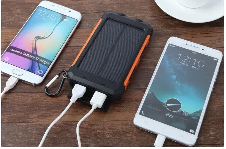 Factory supply high power dual usb ports solar power bank 10000mAh - ANKUX.COM