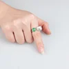Most popular design 925 silver Green chalcedony Leopard Head Opening Ring