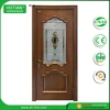 French design oval glass insert solid wood door interior door for bedroom