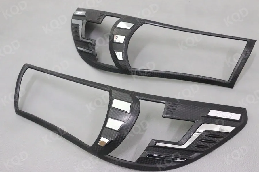 Color : CARBON FIBER ZhengELE ABS Chrome Tail Lights Cover for Toyota Hilux Revo Rocco 2016 2017 2018 2019