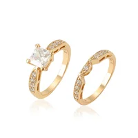 

15441 Xuping custom Fashion Jewelry 18k diamond stone women gold cz zircon wedding rings set