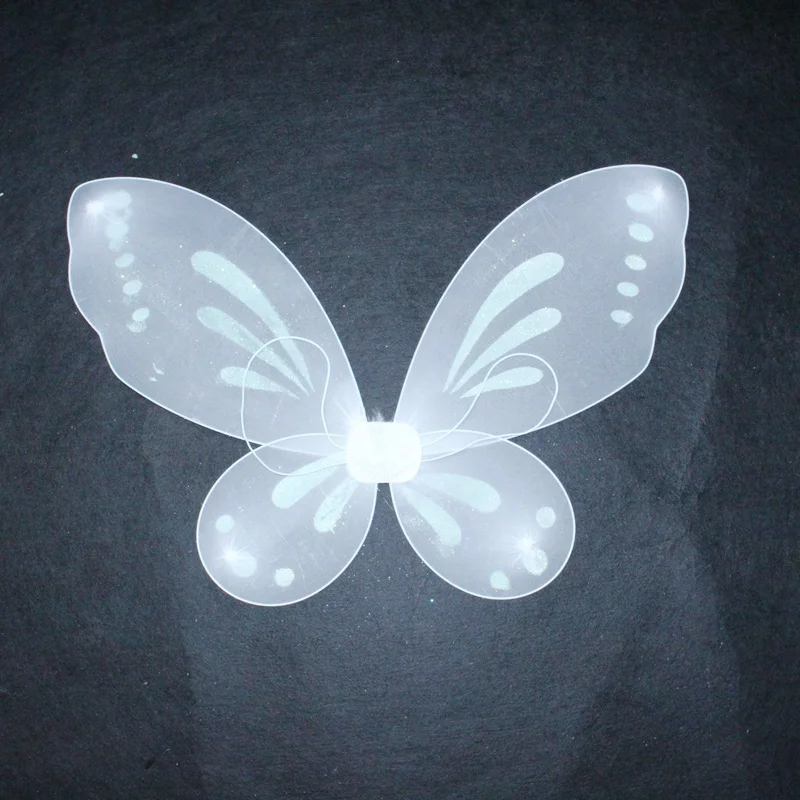 

White Party Nylon fabric fairy Butterfly Wings with feather