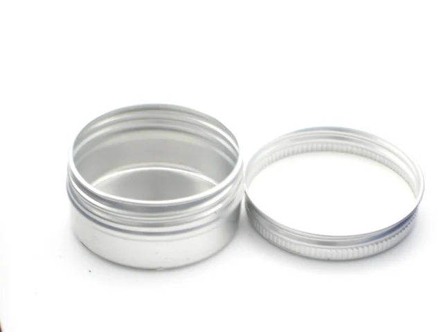 
15g 0.5oz Empty Cosmetic Pots Lip Balm Container Jar Silver Aluminum Tins with Screw lid 