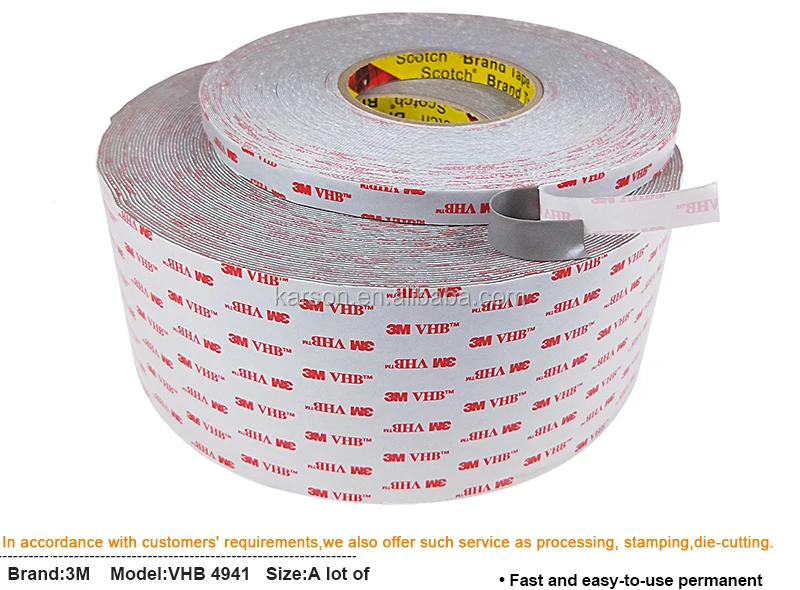 3m Vhb 4941 Die Cutting Tape Double Sided Acrylic Foam Tape - Buy Vhb ...