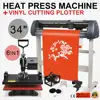 6In1 Digital Heat Press Transfer Sublimation Machine For 34Inch Free Artcut Software Cutting Plotter