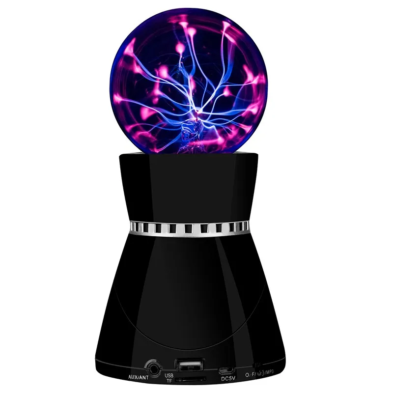 

Magic Electrostatic Plasma Ball Bluetooth Speaker, Touch ball Plasma with Music Rhythm TF Card Play AUX-in Loudspeaker