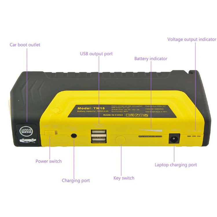 Hot Selling Vehicle Jump Starter with Low Price Power Bank TM-15