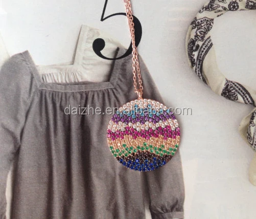 

2021 fashion luxury multi colors micro pave cz disco necklace