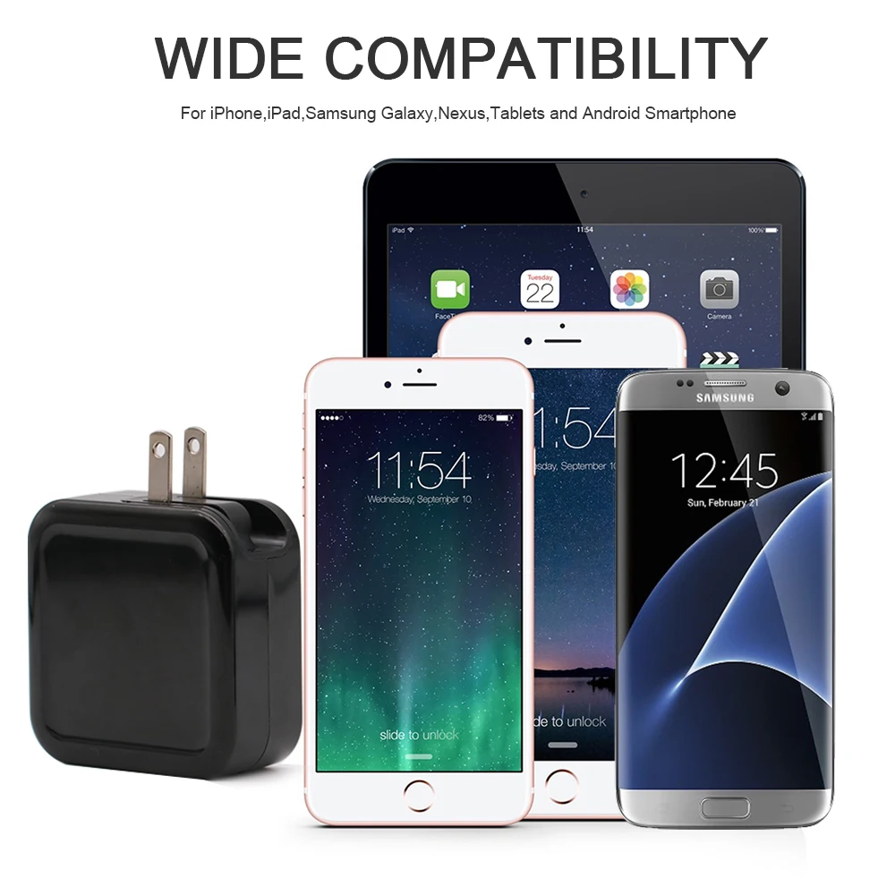 Universal Adapter 5v 2.4a Us Uk Au Eu 4 Port Usb Wall Charger For